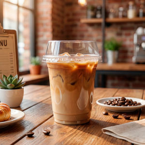 Fabricant vietnamien de gobelets en plastique PP gobelets en plastique jetables à rayures transparentes avec couvercles pour événement de pique-nique - Product Image 1