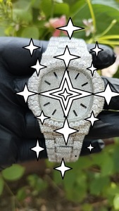 Montre mécanique de luxe carrée pour hommes et femmes, style antique, sertie de moissanite VVS, analogique, en acier inoxydable et verre, fournisseur indien direct - Product Image 2