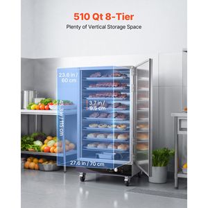 Scaldavivande Elettrico Commerciale a 8 Ripiani in Acciaio Inossidabile con Vassoio per Acqua, Porta Singola e Ripiani Regolabili - Product Image 2