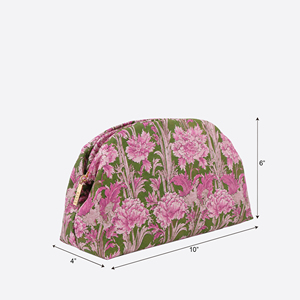 Floral Cosmetic Bag Large Capacity Zipper Toiletry Pouch Cotton <b>Makeup</b> Organizer Travel <b>Case</b> for Women - Product Image 2