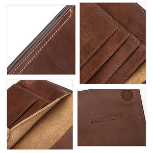 Multifunctional Trendy RFID Blocking Cow Leather Passport <b>Wallet</b> & ID <b>Holder</b> Protective Case with Zipper Closure for Travel - Product Image 3
