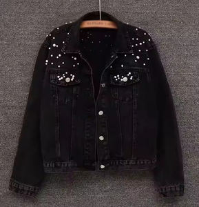 Chaqueta vaquera de mezclilla para mujer 2026 al por mayor, de moda, manga larga, con solapa y botones, en varios colores sólidos - Product Image 4