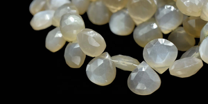 ลูกปัดหินมูนสโตนเจียระไนรูปหัวใจสีเทาขนาด8-8.5มม. สำหรับทำเครื่องประดับ - Product Image 5