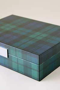 High End Lacquer <b>Box</b> Plaid Pattern Handcrafted <b>Storage</b> <b>Box</b> Luxury Home <b>Decor</b> Collection - Product Image 4