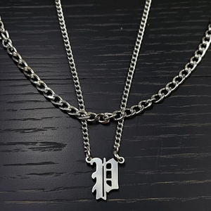 ชุดเครื่องประดับฮิปฮอป ลายหยดน้ำ ทำจากสแตนเลสสตีล ชุบทอง 18K สร้อยคอจี้เพื่อลุคเท่สไตล์คนเมือง - Product Image 2