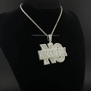 Collier Pendentif Homme Iced Out en Moissanite Ronde et Diamant, Argent Sterling 925, Chaîne Cubaine Statement, Bijoux Hip Hop - Product Image 4