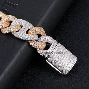 Collar de Plata de Ley 925 unisex, 15mm, alto pulido, 45cm, 18 pulgadas de longitud, negrita, 15mm, cadena gruesa de alto pulido, moissanita DE CADERA - Product Image 4