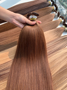 Extensiones de cabello con punta plana y recta, color marrón, 100% cabello humano virgen vietnamita, suministro a todo el mundo. - Product Image 2