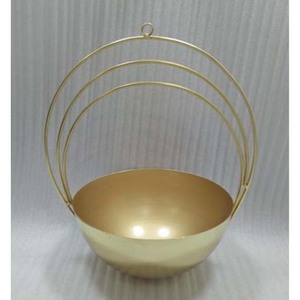 Maceta Moderna Redonda Colgante de Pared, de Hierro Fundido, Chapada en Oro, Duradera, para Decoración del Hogar y Jardín - Product Image 2