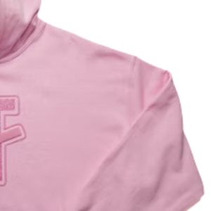 Sudadera con Capucha Rosa de Forro Polar Sólido, Manga Larga, Estampado de Letras Grandes, Corte Regular, Unisex, Casual, para Jóvenes, Invierno - Product Image 4