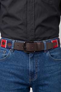 Ceinture Polo en Cuir Véritable Personnalisée d'Usine, Motif Tressé à la Main, Vente en Gros, Ceintures Robustes en Cuir de Vachette, Étui pour Sacs LPB-0086 - Product Image 6