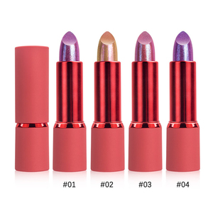 4 Shades Shimmer <b>Metallic</b> <b>Lipstick</b>, Long-Lasting Glitter <b>Lipstick</b> with Multi-Chrome Finish - Product Image 1