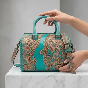 Sac à main de luxe en cuir pour femme, style vintage, motif losanges, grande capacité, avec double anse chaîne - Product Image 5
