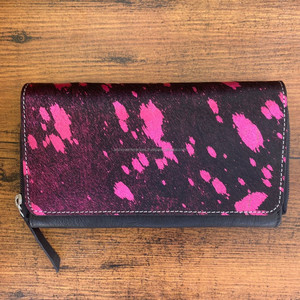 Best Seller Hair On Metallic Carteras de cuero genuino para mujeres Western Cowhide Credit Card Wallet Trending Luxury Phone Clutch - Product Image 2