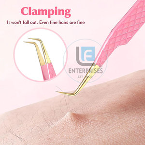 Pince à épiler pour extensions de cils en acier inoxydable, faite à la main, prix bas, haute qualité, réutilisable, durable, longueur 10 mm - Product Image 4