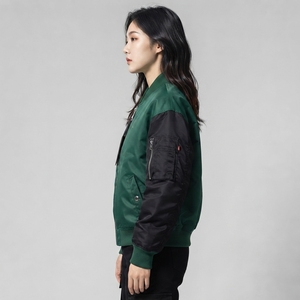 Custom <b>Women</b> Bomber <b>Jacket</b> Soft Fabric Full Zipper Closure Rib Knit Hem Comfortable Fit <b>Lightweight</b> Casual Streetwear Apparel - Product Image 3