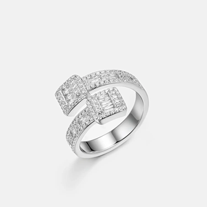 Anillo de Lujo Moissanite Elite King Hip Hop Plateado en Plata con Engaste de Garras DEF de 0.5 Quilates - Product Image 3