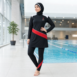 <b>Muslim</b> Modest Plus Size Women's Hijab Burkini <b>Swimwear</b> Customizable Quick Dry Breathable Long Sleeve 3-Piece Front High Quality - Product Image 1