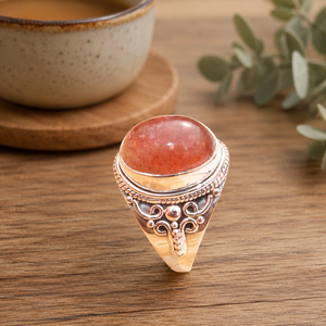 Sunstone Gemstone <b>Ring</b> 925 Sterling Silver Rose Yellow <b>Gold</b> Plated Handmade Statement <b>Ring</b> Vintage <b>Cocktail</b> Jewelry Gift Her Men - Product Image 5
