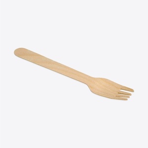Fourchettes de luxe en bois de bouleau 155 mm, vaisselle jetable compostable pour restaurants et présentation alimentaire haut de gamme, paquet de 50 pièces - Product Image 1