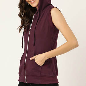 Sudadera sin Mangas con Capucha para Mujer, Suave al Tacto, 100% Algodón, Transpirable, Ecológica, Ligera, Informal, para Uso Diario - Product Image 2