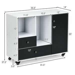 Lateral File <b>Cabinet</b> 2-<b>Drawer</b> Lockable <b>Metal</b> Storage for Office Living Room Bedroom Warehouse Workshop - Product Image 6