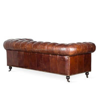 Hochwertige Chesterfield Vintage italienische Top Narbe Echt leder Sofa Set Wohnzimmer braune Leders ofas