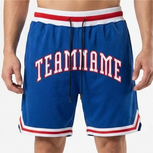 Shorts de basket-ball classiques pour hommes, noirs, avec logo brodé personnalisé, double couche de maille, vêtements de sport respirants pour l'été - Product Image 4