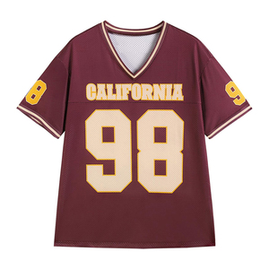 เสื้อเจอร์ซีย์ตาข่ายคอวีทรงโอเวอร์ไซส์สำหรับผู้ชายและผู้หญิง แคลิฟอร์เนีย  รับสกรีนหมายเลข  เสื้อกีฬาตาข่าย ราคาขายส่ง เสื้อตาข่ายสตรีทแวร์ - Product Image 1