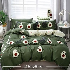 Set Copripiumino Ultra Morbido 3 Pezzi Misura Queen con Simpatico Motivo Avocado Verde, Biancheria da Letto per Adulti, Personalizzabile, Disponibile anche Misura Super King - Product Image 4