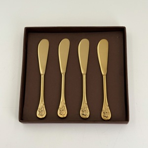 Ensemble d'outils à fromage en acier inoxydable avec manche doré en spirale, finition plaquée or, pour la maison, les restaurants et les cadeaux - Product Image 2