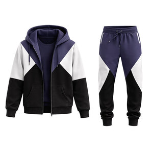 Conjunto Deportivo para Hombre en Color Morado y Negro, Sudadera con Cremallera y Pantalones Jogger, Ropa Deportiva Informal para Gimnasio, Fitness y Uso Diario - Product Image 4