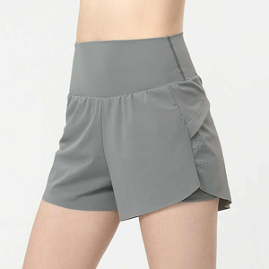 <b>Women</b> Solid Color Summer Casual Sport <b>Shorts</b> Mid <b>Waist</b> <b>Elastic</b> Breathable Quick Dry Fleece Regular Fit Sports <b>Shorts</b> - Product Image 1