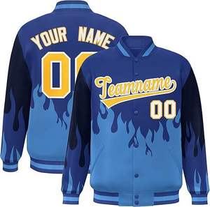 High Quality Custom Logo <b>Long</b> Sleeve Solid Color <b>Leather</b> Sleeve Turn-down Collar Button Closure Casual Wear Varsity <b>Jacket</b> - Product Image 5