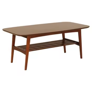 Table basse de design moderne et contemporain en bois massif de teck pour salon, patio, hôtel, prête à l'emploi - Product Image 1