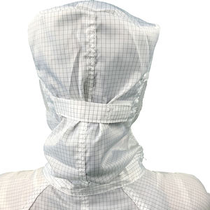 Combinaison antistatique ESD à capuche, blanche, lavable, réutilisable, anti-poussière, à grille de 5 mm, pour salle blanche, moins chère - Product Image 5