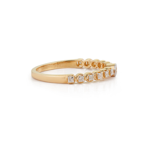 Nouveautés ODM OEM : Bague empilable en or jaune 14 carats avec diamant rond brillant, idéale pour le quotidien, cadeau pour elle, bijoux. - Product Image 5