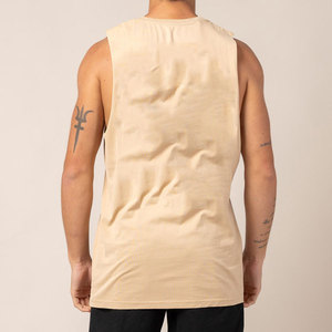 LEDBURY Custom Logo <b>Men's</b> Fitness Ribbed Side Cut Sleeveless Polyester/Cotton Quick Dry Breathable Anti-Pilling <b>Y</b> Back Tank Top - Product Image 2