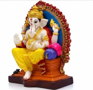 Figurine d'art religieux sculptée à la main en marbre du Bengale occidental Ganesh Ji, artisanat traditionnel, décoration de table, salon, maison - Product Image 2