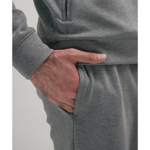 Survêtement gris à capuche pour homme, couleur unie, coupe décontractée, 100 % coton, coupe régulière avec poches latérales, taille élastique - Product Image 6
