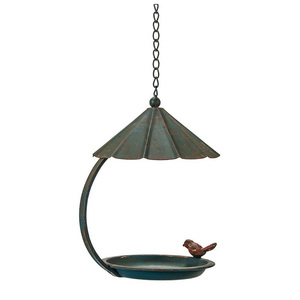 Mangeoire à oiseaux en métal de haute qualité avec toit pare-pluie et crochet de suspension résistant au vent pour jardin extérieur, balcon et camping - Product Image 5