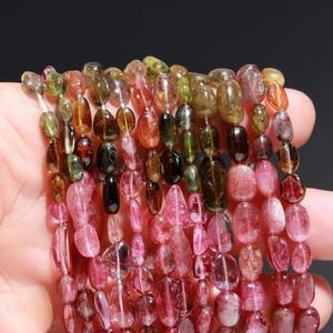 Nueva llegada de piedras preciosas hechas a mano Multi turmalina suave forma ovalada cuentas sandía turmalina cuentas - Product Image 4