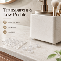 Butoirs de porte en PVC transparents et plats, autocollants, protection de surface 21x10mm
