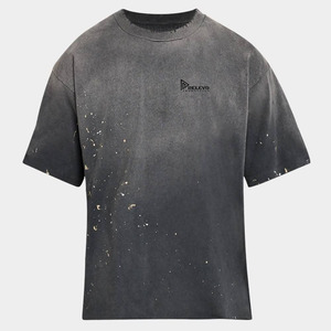 Nueva Camiseta para Hombre con Lavado Ácido, 100% Algodón, Tela Jersey de 300 Gramos, Estilo Oversize, Casual, Estampado Multicolor, Transpirable y de Secado Rápido - Product Image 5