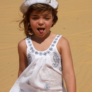 Vêtements d'été en coton smocké pour fille, tenue décontractée, pour femme, Mini Frock, rose, avec jolie broderie de bourgeon de rose - Product Image 4