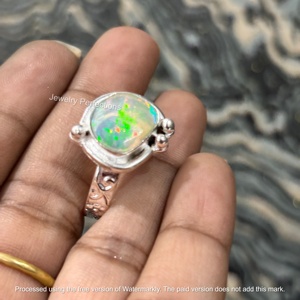 New Ethiopian <b>Opal</b> 925 Sterling <b>Silver</b> <b>Ring</b> with Original Gemstone Designer <b>Rings</b> Bohemian Style <b>Ring</b> Factory Price Jewelry - Product Image 2