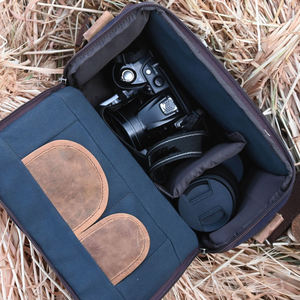 Sac à bandoulière en cuir et toile pour appareil photo reflex numérique, sac de voyage pour photographie, sac messager LCCB-0004 - Product Image 4