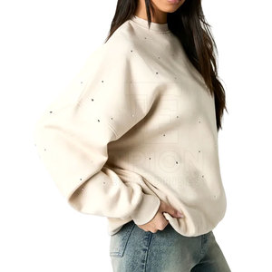 Sudadera de Mujer con Pedrería, Superventas, Mezcla de Algodón Suave, Estilo Casual para Uso Diario - Product Image 2