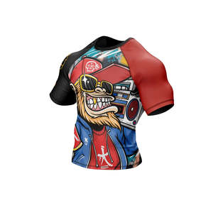 Vente en gros de rashguard de Jiu Jitsu Bjj personnalisé avec logo imprimé en 3D pour hommes, t-shirt de compression respirant Spiderman UPF50+ à manches courtes - Product Image 6