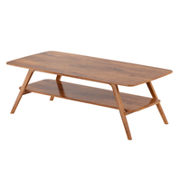 Vente en gros Table basse rectangulaire en bois à 2 niveaux ouverte Style panneau moderne pour un grand rangement dans votre salon